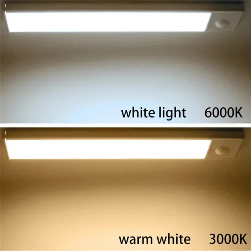 PIR Motion Sensor LED ภายใต้ตู้โคมไฟหรี่แสงได้ชาร์จ Night Light บันไดตู้เสื้อผ้าห้องทางเดินหลอดบาร์เครื่องตรวจจับหลอดไฟ