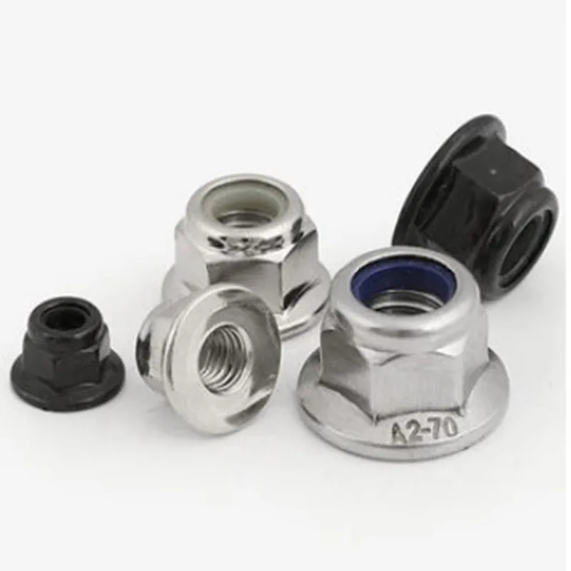2-50 Con M3 M4 M5 M6 M8 M10 M12 Thép Không Gỉ Thép Đen Bích Nylon Khóa Đai Ốc lắp Khóa Đai Ốc Tự Khóa Nylock Đai Ốc