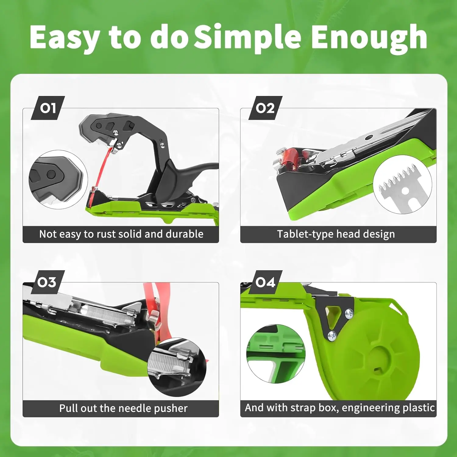 Máquina atadora de plantas, máquina atadora manual de ramas de plantas con cinta atadora de vid de jardín, herramienta de vigilancia, pistola de cinta para plantas, herramienta de jardín