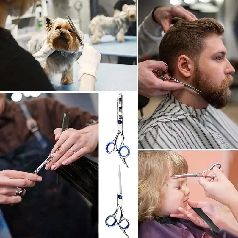 Ciseaux de coiffure professionnels en acier inoxydable, ciseaux de coupe amincissants, cisaille de barbier pour Salon de maison