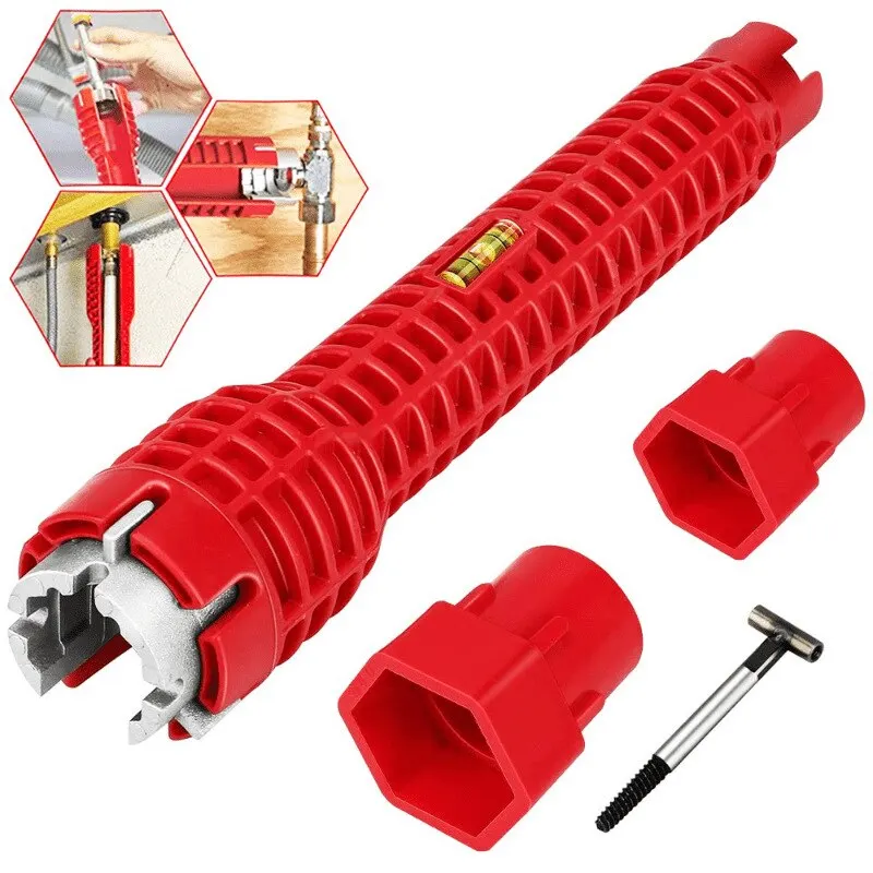 Strumento chiave sanitaria, installazione rubinetto e smontaggio tubi, kit di riparazione lavello, manicotto pavimento pelvico, strumento idraulico multifunzionale