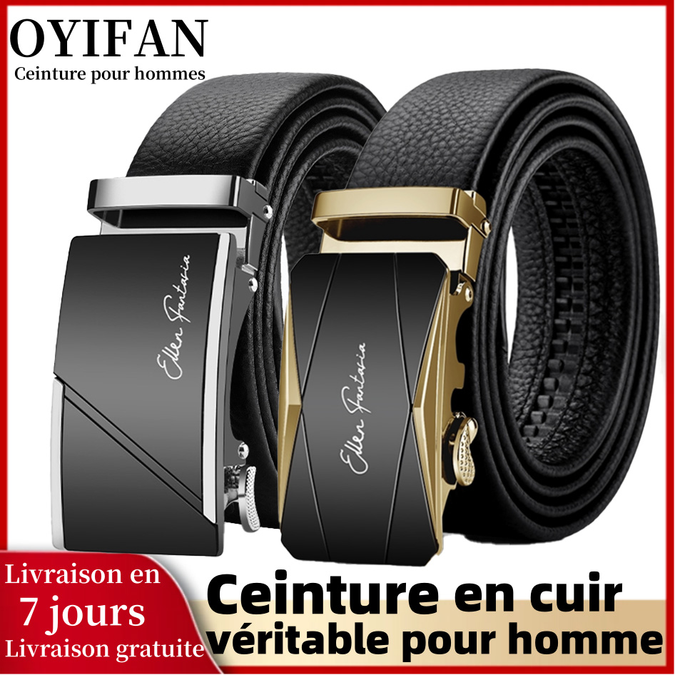OYIFAN hommes ceinture en cuir véritable ceinture pour hommes ceintures automatiques ceinture réglable ceintures d'affaires 