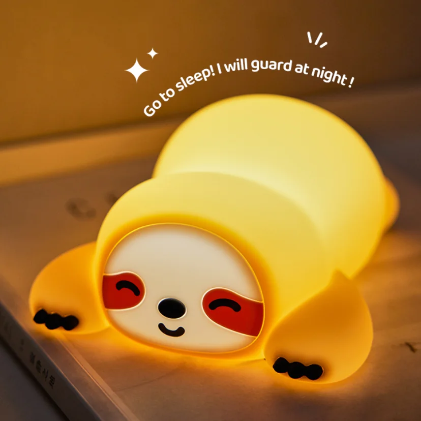 Simpatico animale giraffa panda silicone luce notturna timer lampada da tappatura lampada da notte ricaricabile per bambini ragazzi regalo di compleanno arredamento della camera