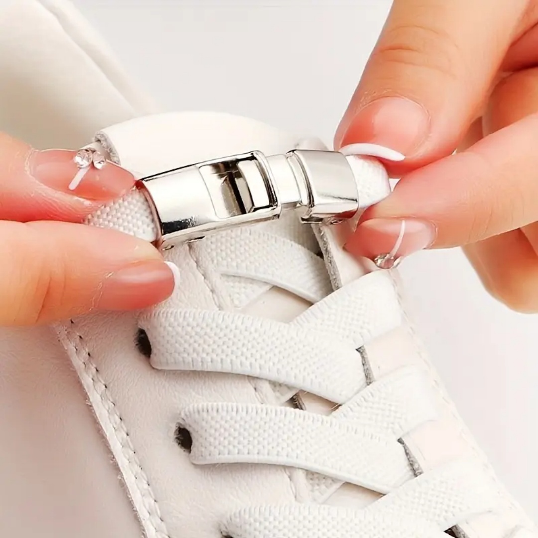 Elastic No Tie Shoelaces Semicircle Shoe Laces For Kids and Adult Sneakers Shoelace Quick Lazy Metal Lock Laces Shoe Strings