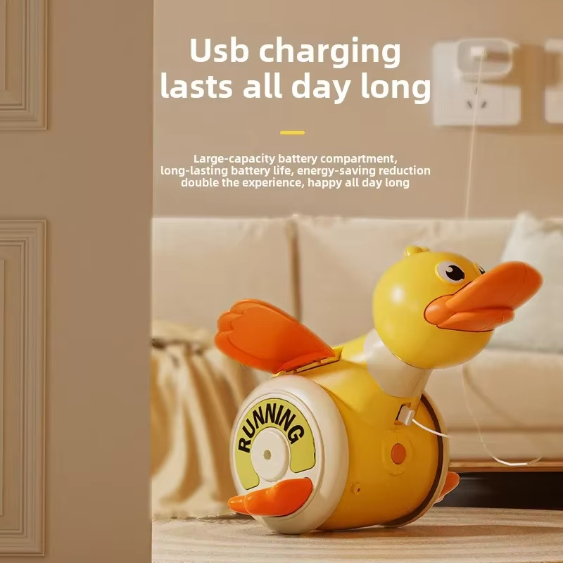 Rotating Duck Baby Toy Infant Sensory Crawling Dancing Runing Duck Tummy Time Toys For Babies Boy Girl Learning Walking Gifts