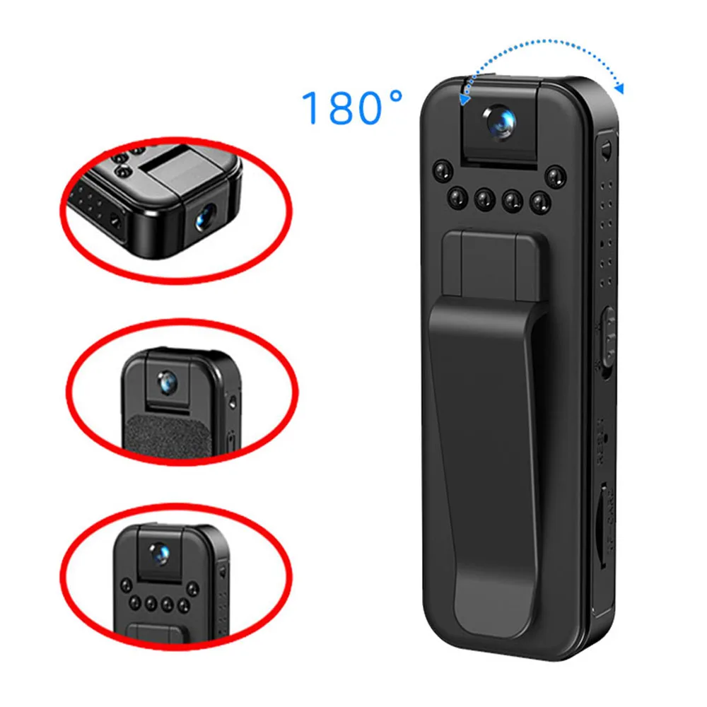 Mini cámara HD 1080P, grabadora de vídeo Digital pequeña portátil, BodyCam de policía, videocámara de videovigilancia con visión nocturna infrarroja