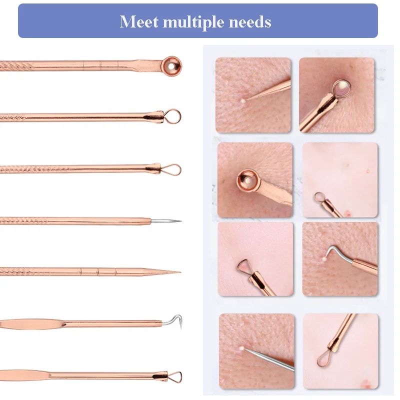 4 ピース/セットにきび傷除去剤にきび抽出超微細美容顔毛穴クリーナー針セットにきび針フェイシャルクリーナースキン