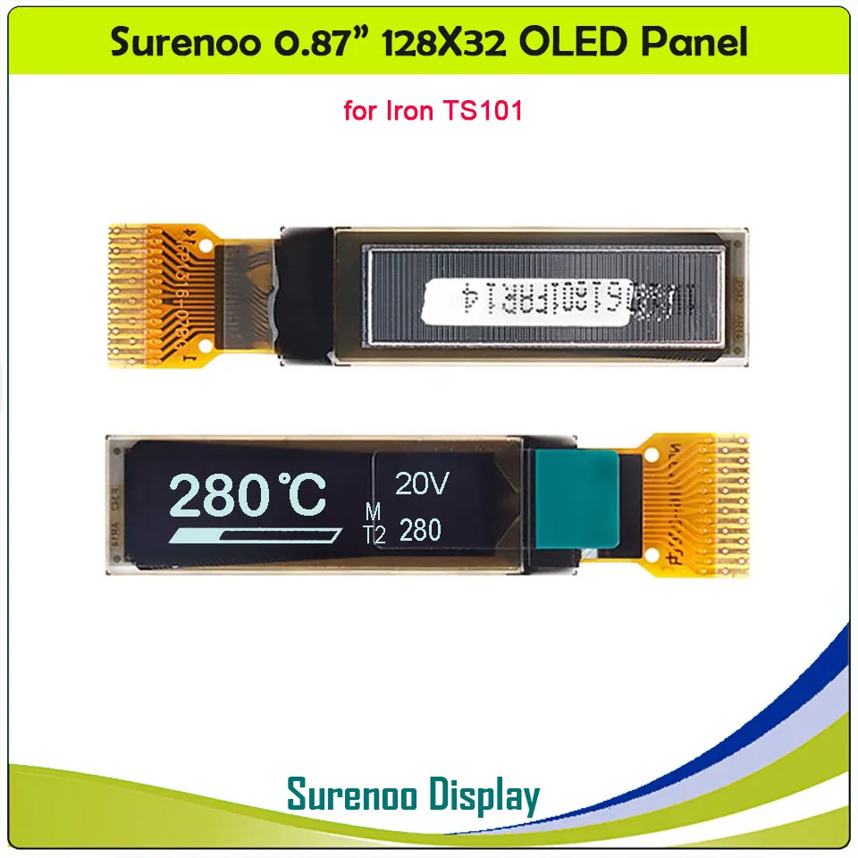 0,69 "96x16 0,87" 128x32 blanco 14P IIC I2C puerto OLED PG-9616TSWD L9616TSWC para Eleaf Istick Rim C PICO 75W hierro TS100 TS101 TS08