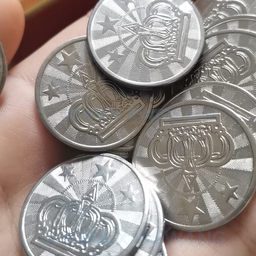 500 stücke Edelstahl 25mm x 1,8mm Token Design Logo Arcade-Spiele Münz akzeptor Kran Krallen automat Auto wäsche Flipper