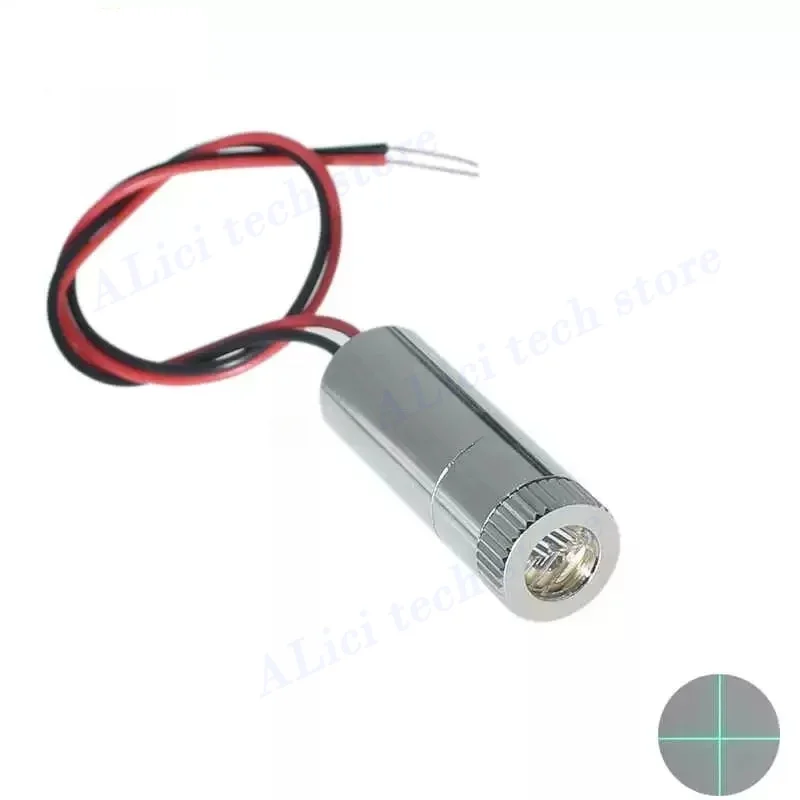520nm 10mW green laser module Green dot/word/crosshair horizontal positioning laser head adjustable focal length 3V-5V