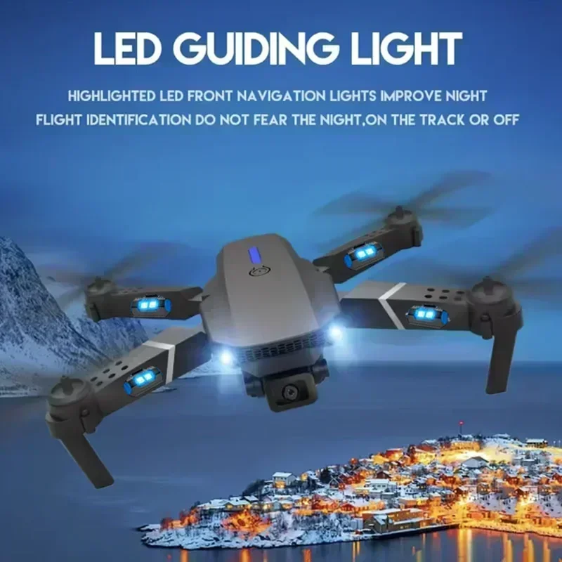 E88 Pro WIFI FPV Drone Wide Angle HD 4K 1080P Camera Height Hold RC Foldable Quadcopter Dron Helicopter Toy Christmas Boy's Gift
