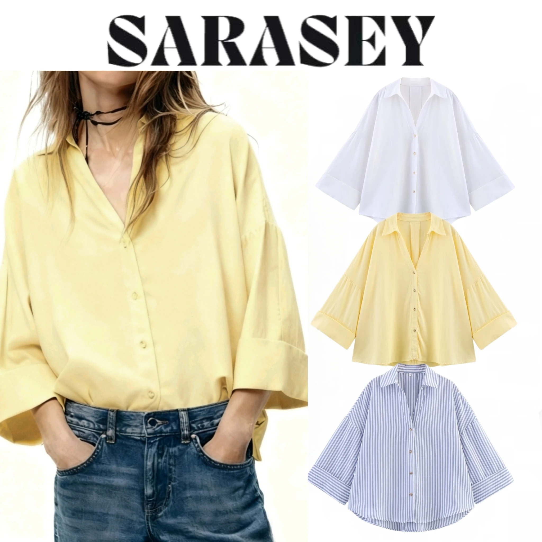 2025 ropa mujer camisas e blusas roupas femininas verão amarelo branco listrado camisa elegante tamanho grande camisas de manga longa