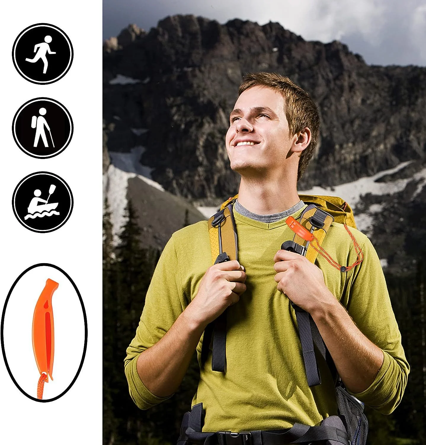 1pc Notfall pfeifen mit Lanyard Sicherheits pfeifen für Kajak Schwimmwesten Rettungsboote Fischerboote Camping Wandern Jagd