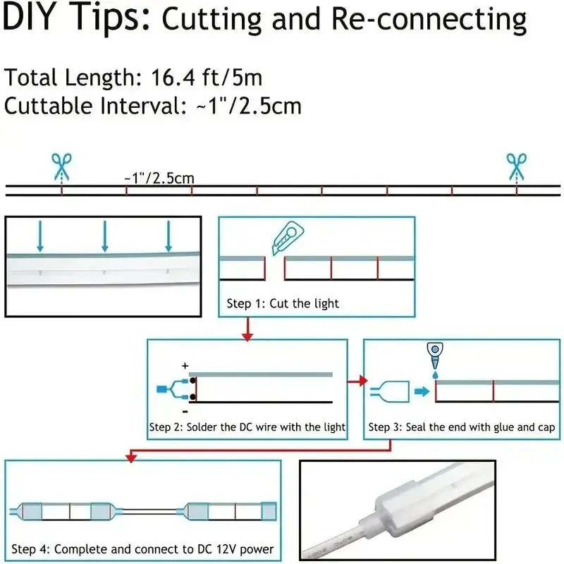 Tira de luces LED de neón de 5m, cuerda Ribbion Flexible de 12V, lámpara de neón de silicona impermeable, cinta de diodo DIY para exteriores, decoración del jardín del hogar