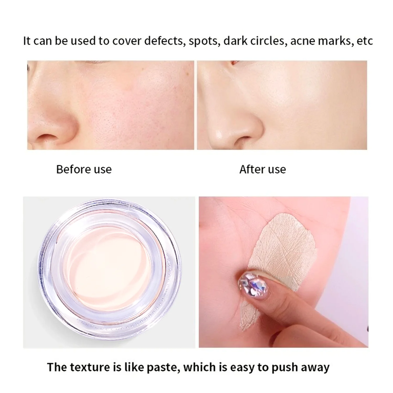 Waterproof & Sweatproof Concealer Cream - Tattoo coverage, Long-Lasting Foundation, Natural,Full coverage, All Skin Types