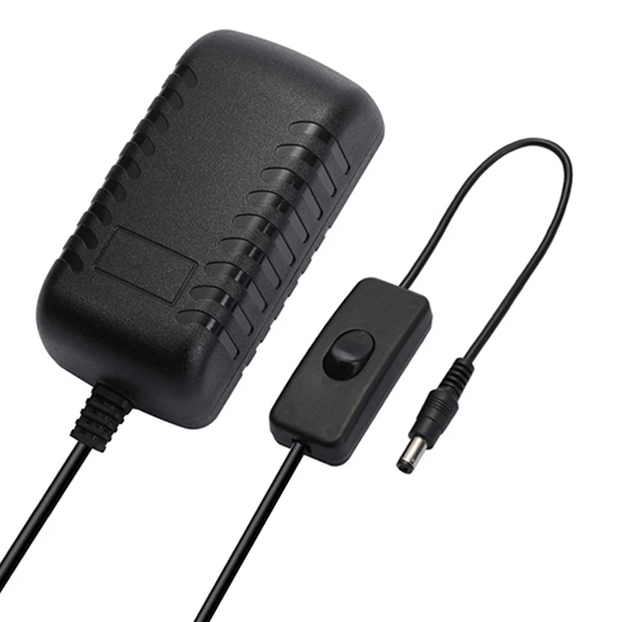 Adattatore di alimentazione 12V con interruttore Convertitore per caricabatterie con spina UE/USA AC 100-240V a DC 12V Driver trasformatore di illuminazione a LED 1A 2A 3A