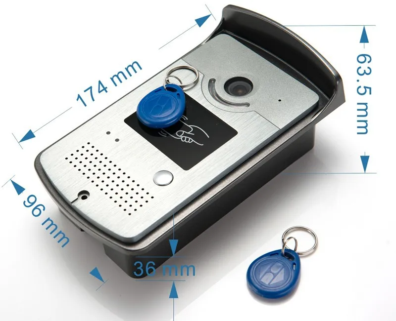 1pcs RFID Outdoor unit Controller Unlock Function Metal Material Watrerproof Camera 4-core Cable for 4-core LCD Doorbell System