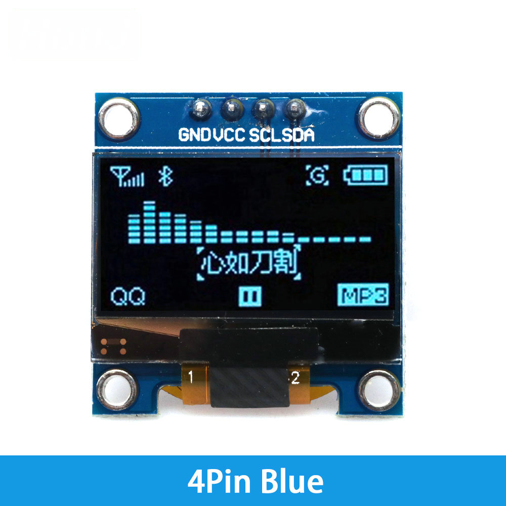 0.96 Inch OLED Display Module SSD1306 I2C IIC SPI Serial 128X64 LCD 4 Pin YellowBlue WhiteBlue for Arduino(Pin Headers Soldered)