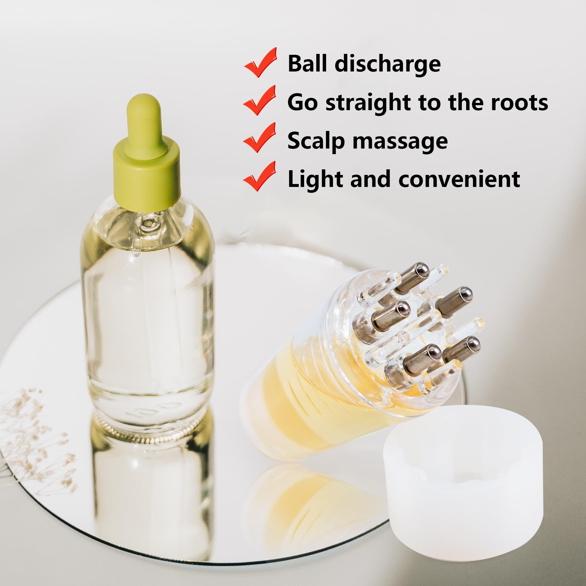 Applicatore di olio per capelli da 6 ml Pettine per cuoio capelluto Pettine per radice a sfera Applicatore Bottiglia Massaggiatore per cuoio capelluto Crescita dei capelli Adatto a vari liquidi