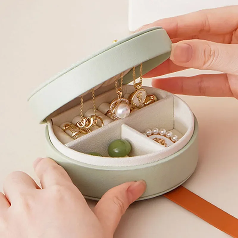 Mini Sieraden Organisator Display Reissieraden Dozen Oorbellen Ketting Ring Draagbare Handtas Sieradendoos Lederen Opslag