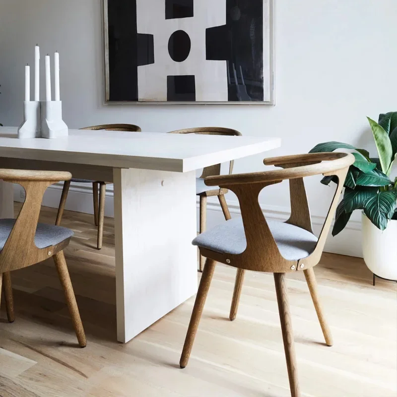 Nordic ไม้เก้าอี้รับประทานอาหารบ้านห้องนอน Designer Dressing เก้าอี้ Simple Cafe ร้านอาหารโรงแรมพนักพิงเก้าอี้