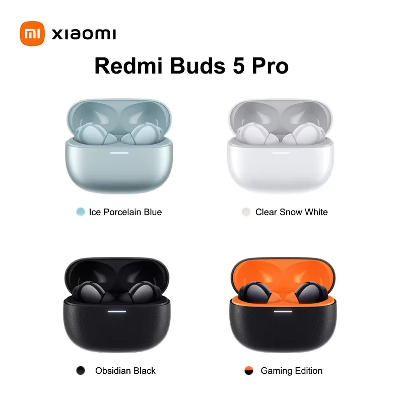 Xiaomi Redmi Buds 5 Pro 52 dB Geräuschunterdrückung Bluetooth IP54 Staubwasserdichte Ohrhörer TWS-Kopfhörer 38 Stunden Akkulaufzeit