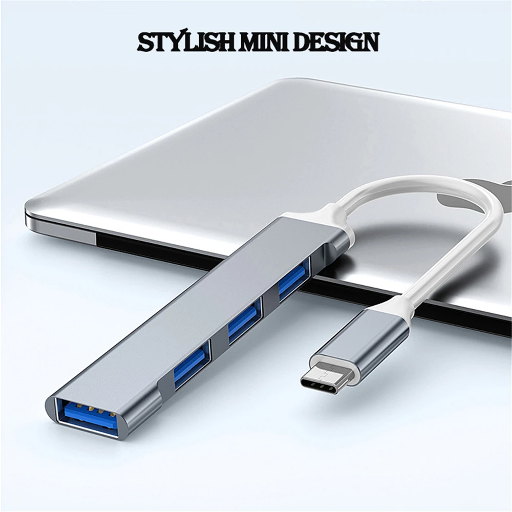 Hub USB 3,0 Hub USB 4 puertos divisor tipo c de alta velocidad 5Gbps para accesorios de ordenador PC concentrador multipuerto 4 puertos USB 3,0 2,0