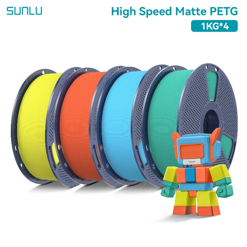 Sunlu filamento de impressora 3d petg fosco de alta velocidade 4kg 1kg/rolo 175mm tolerancias +/-0.02mm filamento 600 mm/s impressão ue/eua/ru