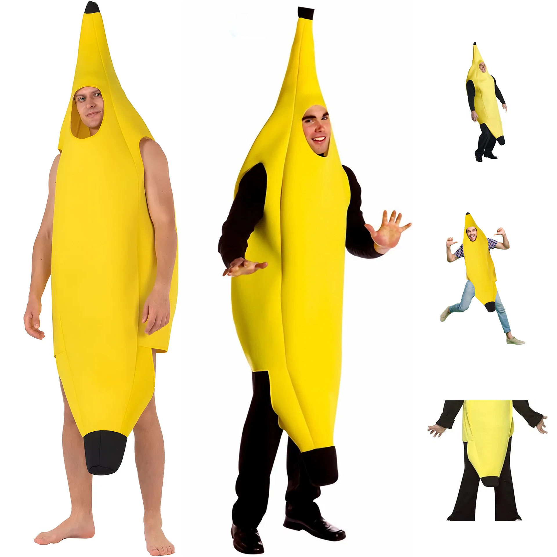 Roupas de carnaval homens cosplay adulto fantasia vestido engraçado sexy banana traje novidade halloween natal carnaval festa decorações