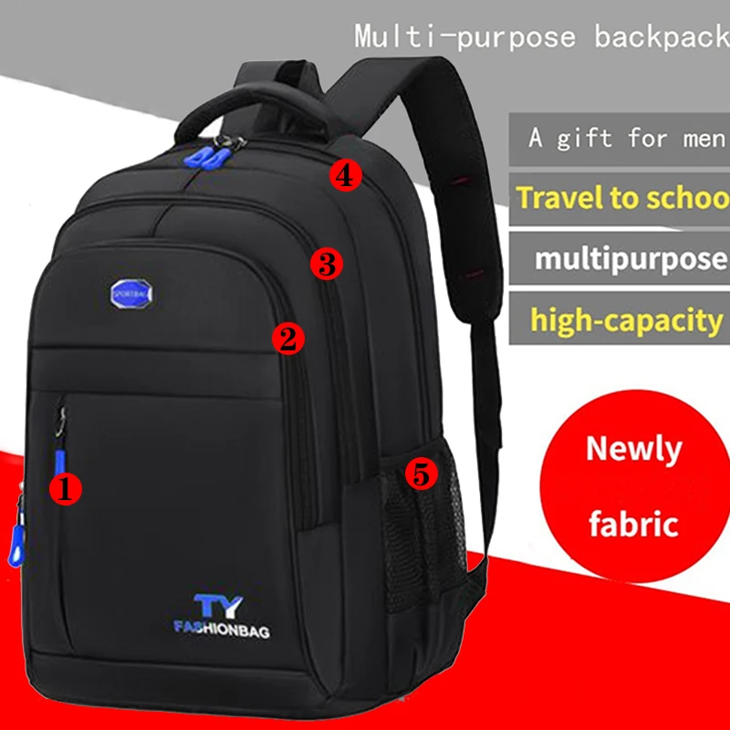 Zaino da lavoro da uomo e da donna in stile neutro adatto per viaggi, uso studentesco. Realizzato in materiale di nylon.