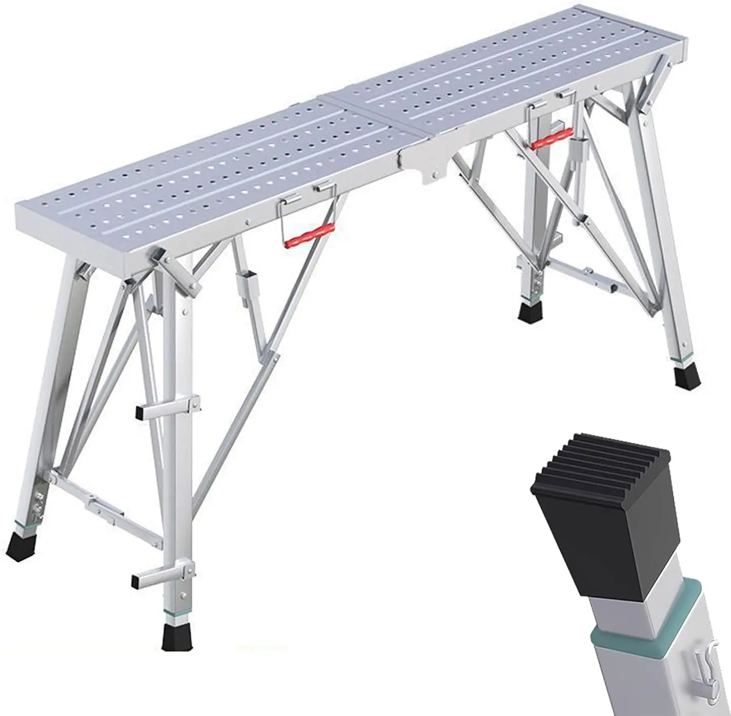 Andamio Ajustable, andamio Plegable portátil, Plataforma de Trabajo Multiusos, andamio Plegable, Escalera, Taburete, Banco, Esc