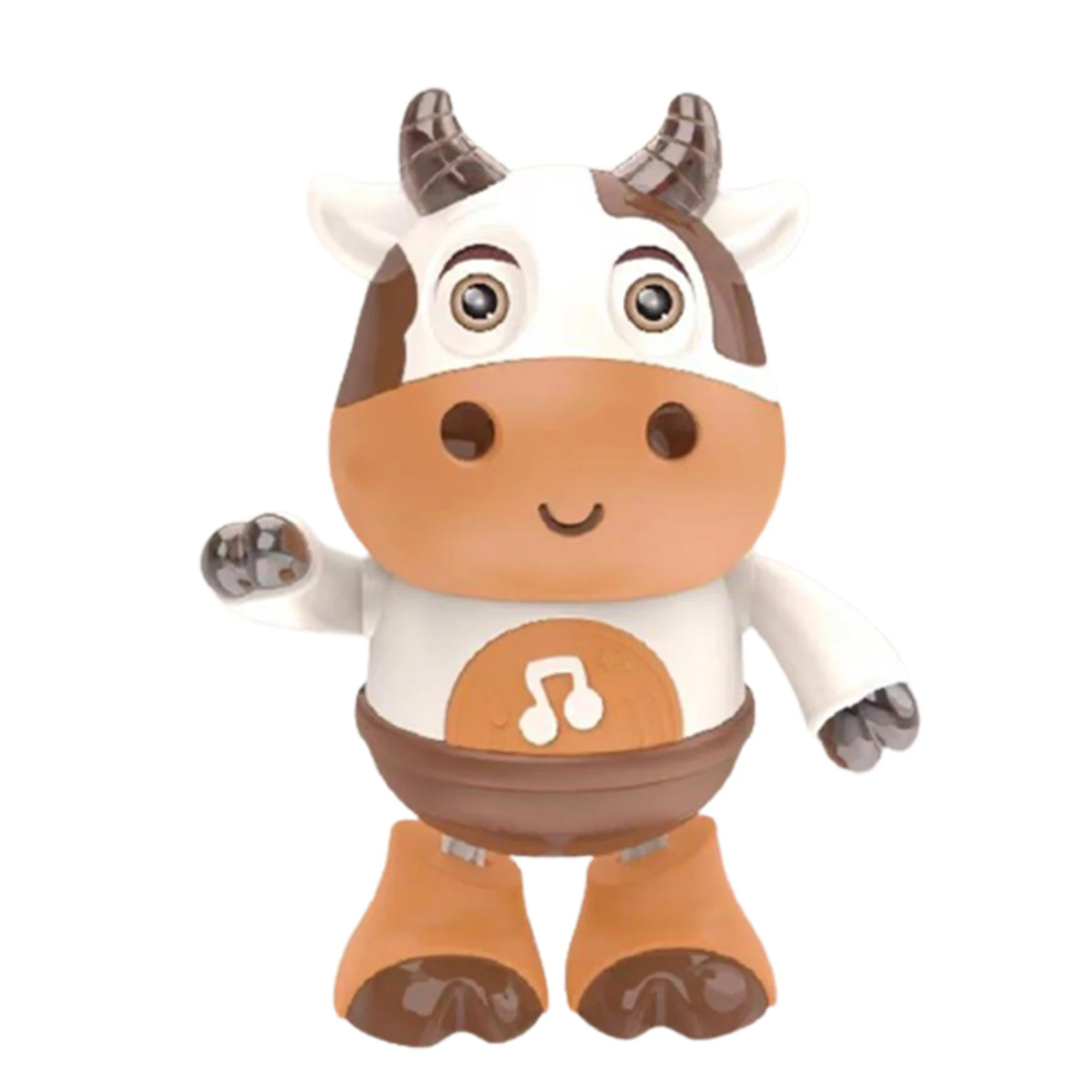 Robô elétrico de dança de vaca, brinquedo inteligente com rotação de 360 graus, música com luz, lembranças para festa e material escolar fou99