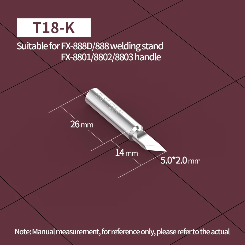 T18 soldering iron tips T18-D08 D12 D16 D24 D32 B K I S4 BL BR02 for HAKKO FX-888D Soldering Station and FX8801 Welding Handle