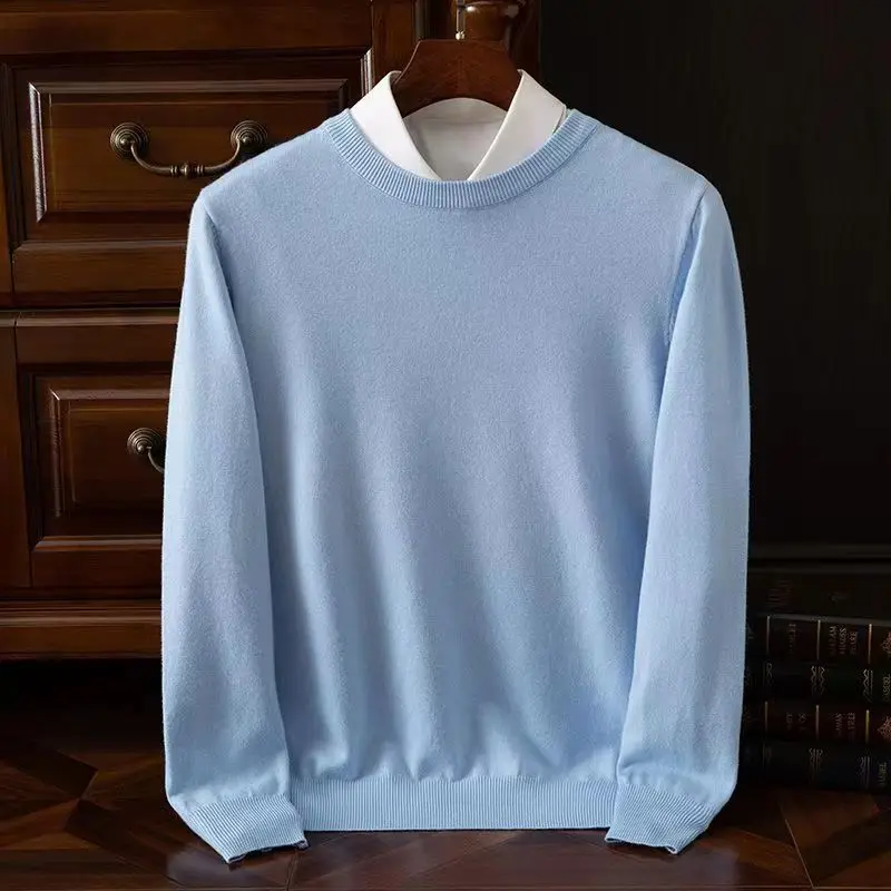 Heißer Verkauf Kaschmir männer Pullover Oansatz Gestrickte Jumper Langarm Männlichen Pullover Weiche Warme Woolen Mode Kleidung Große Größe