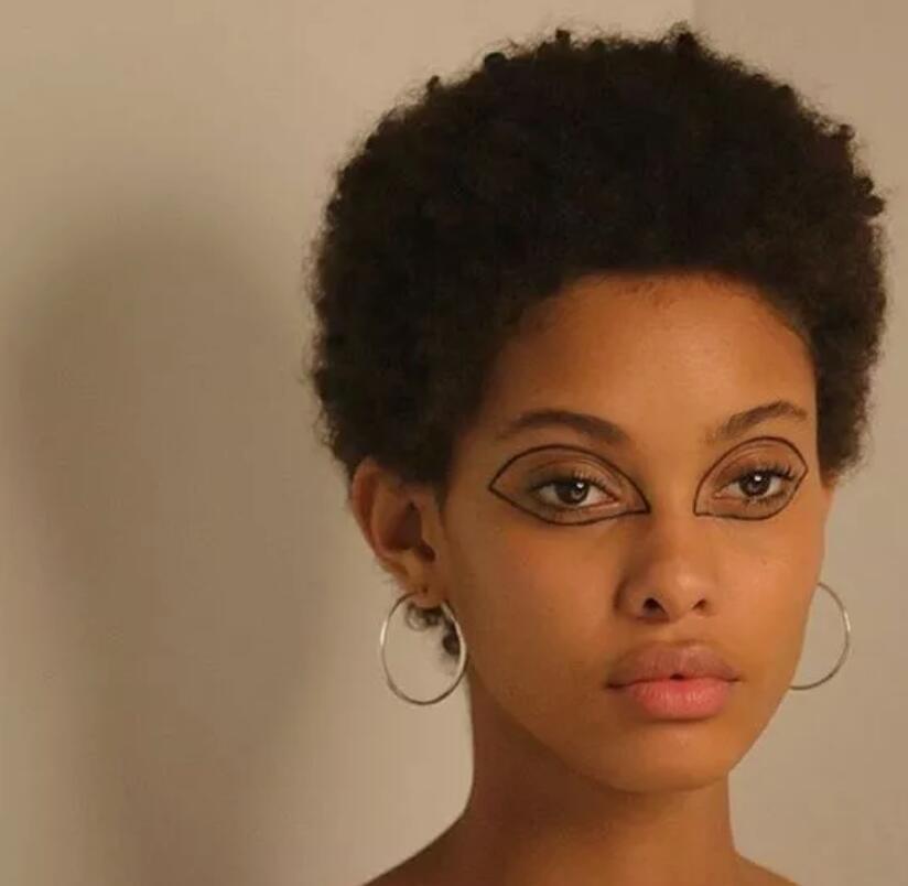 Peluca rizada Afro de corte corto, cabello humano, Color Natural, sin encaje