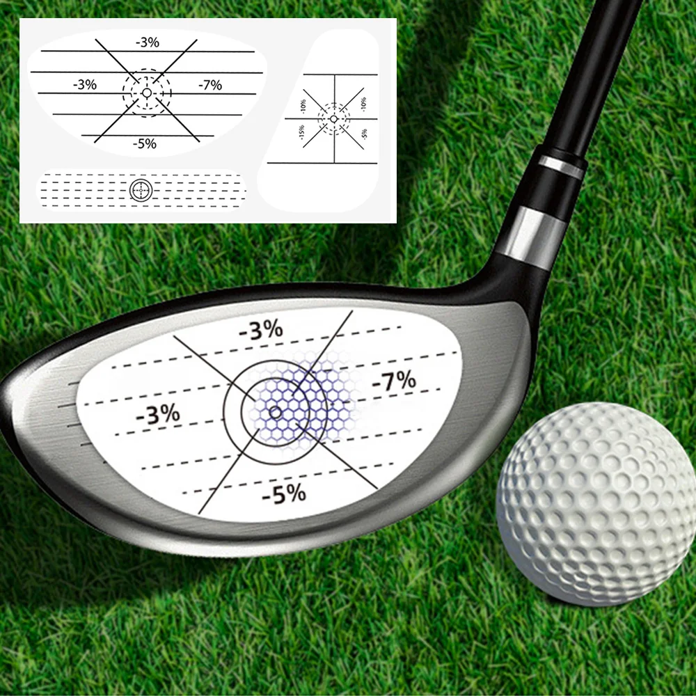 50 pezzi Etichette adesive per fascia da impatto per mazza da golf adatte per barre di ferro, aste per mettere colpire i dischi, ausili per l'allenamento pratico dell'oscillazione