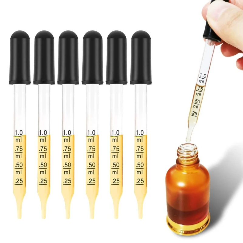 Ống nhỏ giọt chất lỏng thủy tinh 1 Pipet nhỏ giọt tinh dầu Ống nhỏ giọt vết bẩn thủy tinh