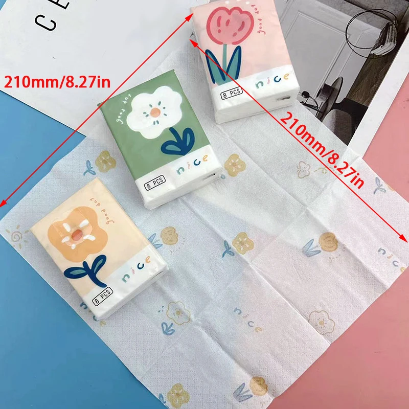 9 paczek uroczy kwiat chusteczek z nadrukiem przenośnych małych paczek chusteczka higieniczna ręcznik papierowy serwetek z naturalnej pulpy drzewnej