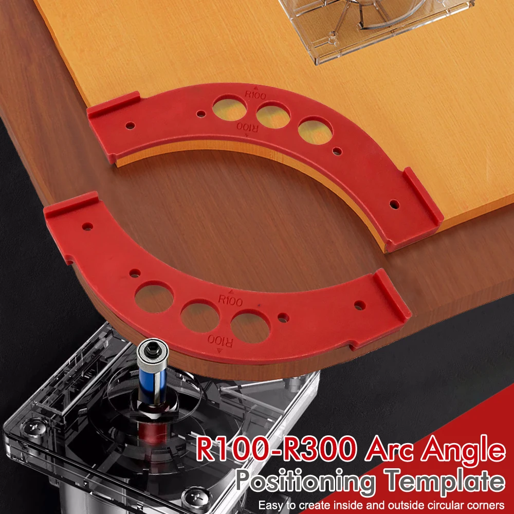 มุมด้านใน/ด้านนอกขนาดใหญ่ Arc แม่พิมพ์ไฟฟ้า Router Slotting แม่แบบ R100-R300 ไม้โค้งมุม Chamfering แม่แบบเครื่องมือ