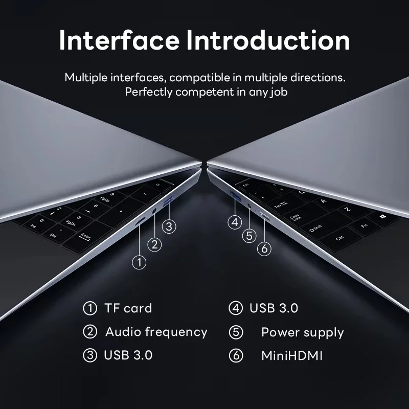 Computer portatili da 15.6 pollici Notebook con sblocco delle impronte digitali per ufficio 16GB 1TB Windows 11 Computer portatili da gioco Computer Intel Celeron N4000 Notebook PC
