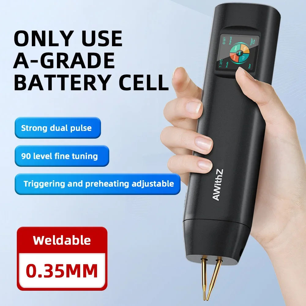 Soldador por puntos de 90 engranajes con pantalla grande a Color H2 H1 actualizado, potente máquina de soldadura por puntos Digital de mano ajustable, batería automática 18650
