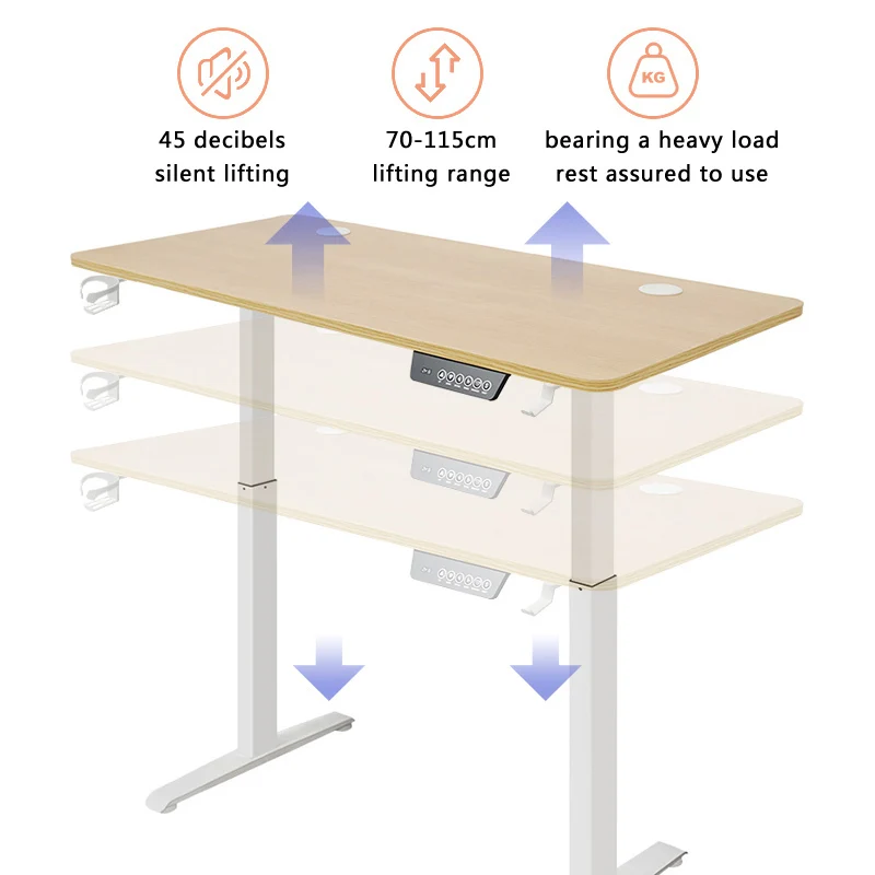 Height Adjustable Electric Standing Desk Sitting Desk Motion Desk For Home Office Protection Ergonomic Cervix Lower Spine