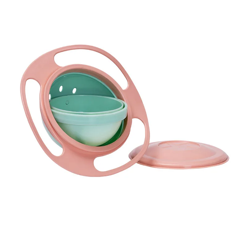 Magic Gyro Bowl 360 Grad drehen auslaufs ichere Schalen mit Deckel Kunststoff kreative Gerichte üben Fütterung schalen für Kleinkind Baby Kind
