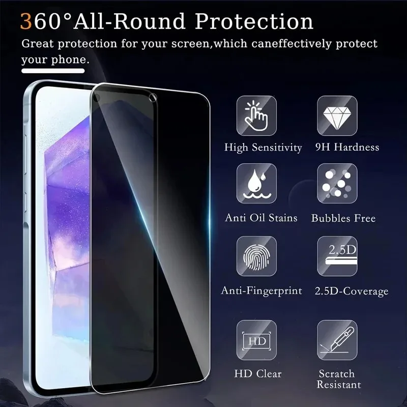 Privacy Screen Protector for Samsung S24 Ultra S23 S22 Plus S21 S20 FE S10e A55 A54 A53 5G A35 A34 A33 A15 A14 A13 Antispy Glass