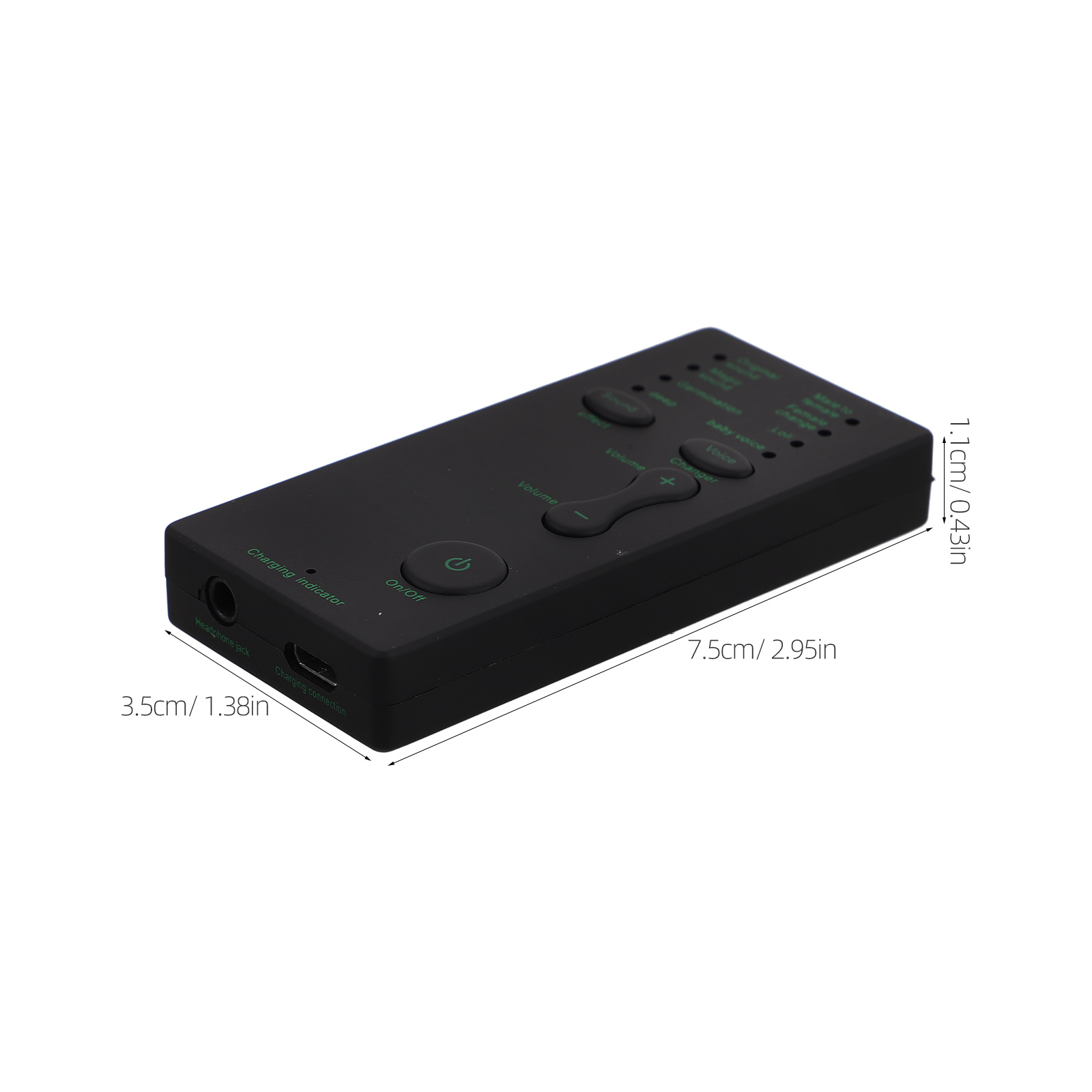 Perangkat Modulasi Suara Mini Portabel Pengubah Suara Kartu Suara untuk Streaming Langsung Pengubah Efek Suara Ponsel Komputer.