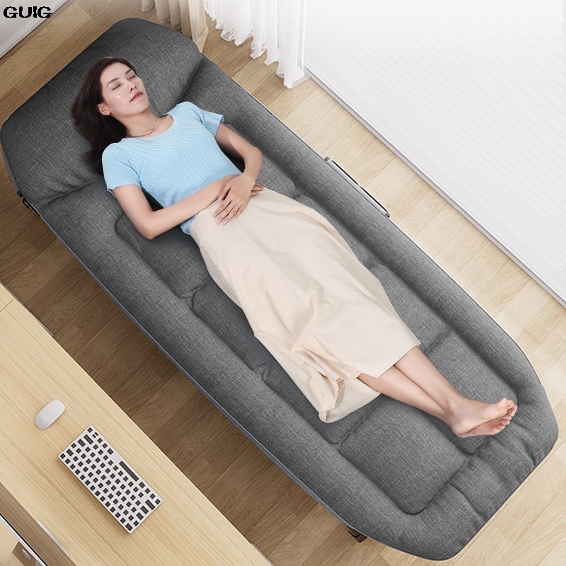 Guig almoço break dobrável cama colchão um único aparelho simples portátil escritório nap acampamento cama multifuncional reclinável