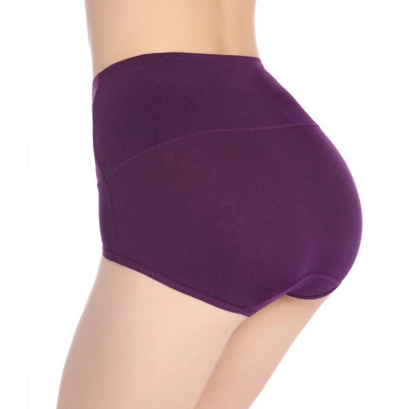 3 pçs/lote plus size roupa interior feminina cintura alta calcinha de algodão breve menina respirável calcinha abdominal senhoras 5xl