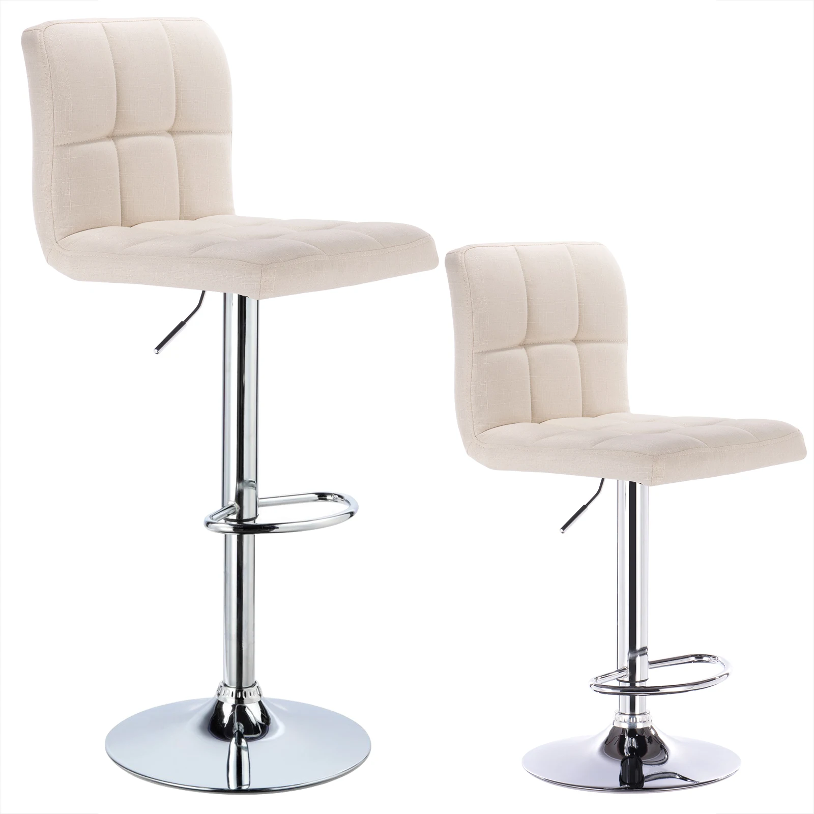 WOLTU 2 unids/set taburetes de Bar taburete de lino de altura ajustable asiento acolchado silla de Bar taburetes altos cocina Pub Bistro silla