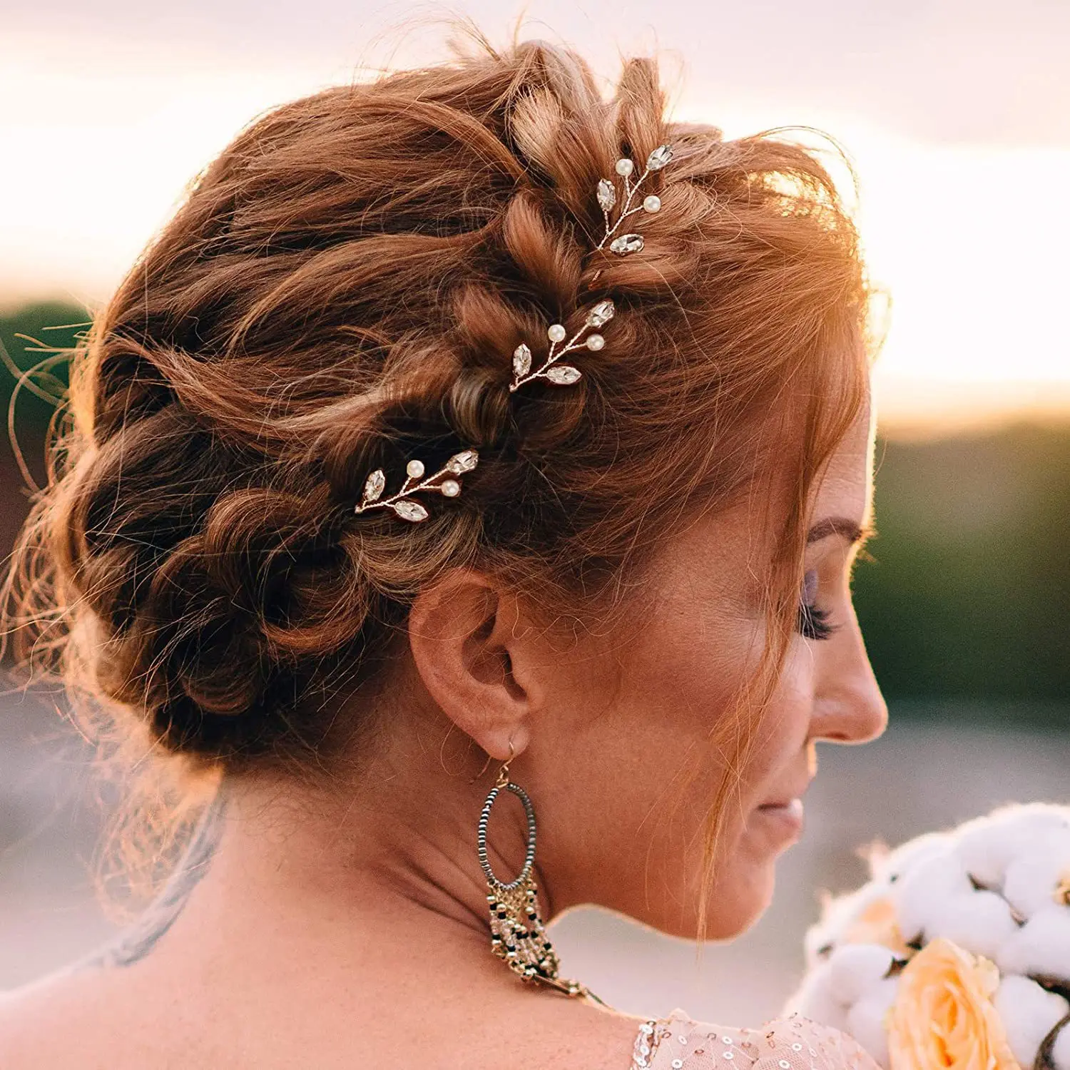 6 pezzi forcine da sposa copricapo da sposa pettine per capelli con perle dorate e argentate accessori per capelli da sposa in cristallo con strass