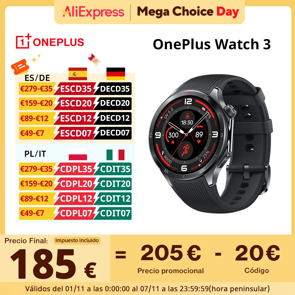 Globale Version OnePlus Watch 3 Smart Watch 1,50 Zoll LTPO AMOLED Display Snapdragon W5 Prozessor Dual Frequency GPS Wear OS